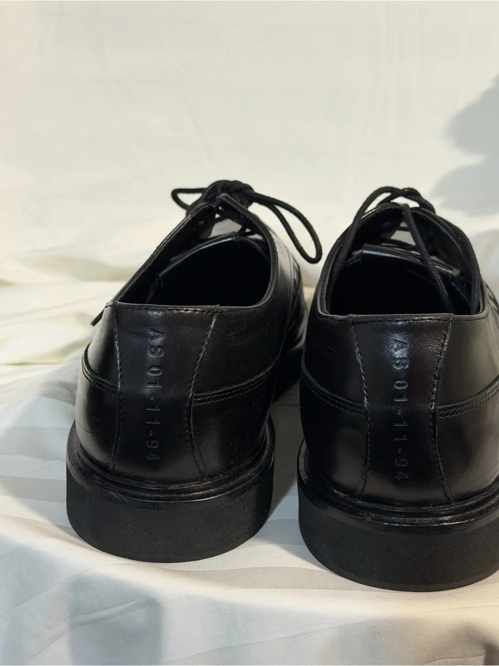 AllSaints Black Leather Lace-Up Derby Shoes